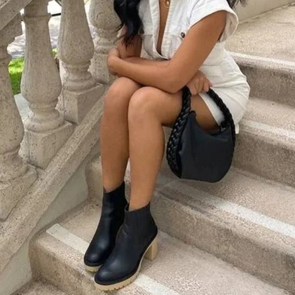 Dolce Vita Caster H2O Booties in Black Leather Anthropologie
